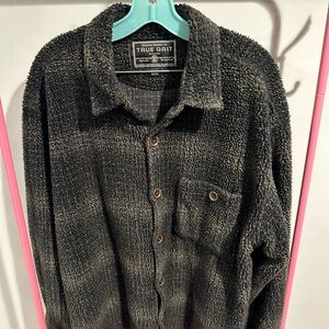 True Grit Men's Green/Charcoal Sherpa Shirt Jacket